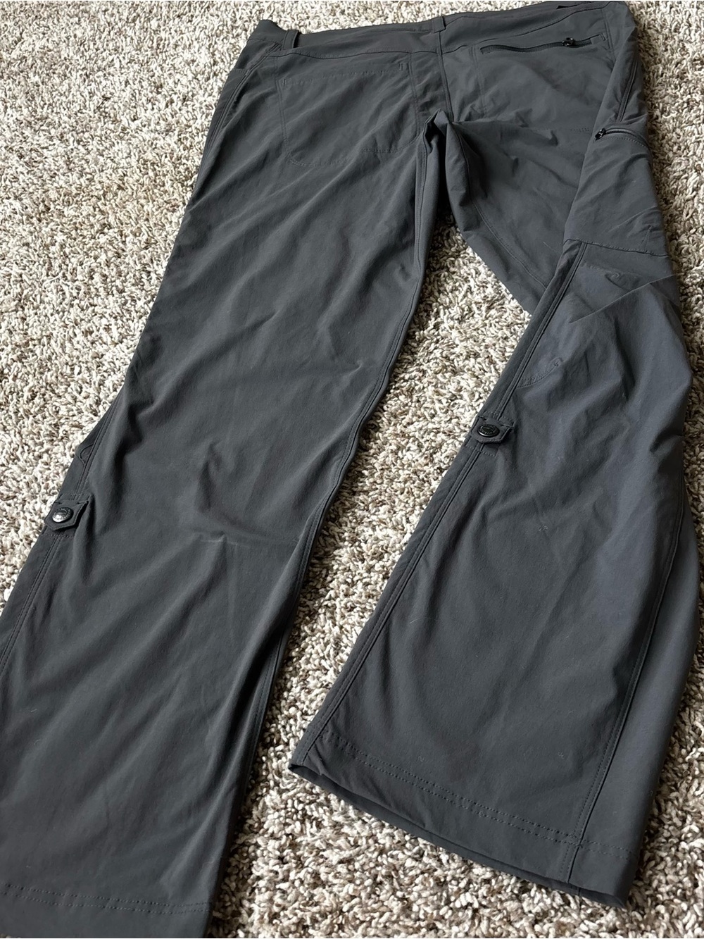Patagonia Women's Cargo Pants - Charcoal hiking gray sz 10 zip pockets